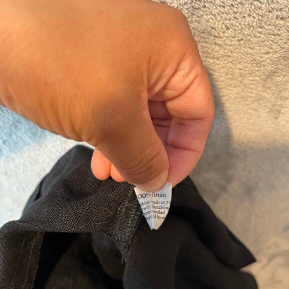 Eskandar Black 100% Linen Pull On Pants Size 3X Lagenlook Minimalist - Picture 6 of 7